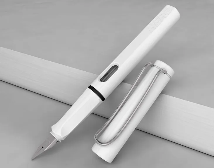 Adult calligraphy fountain pen with iridium nib, plastic metal barrel, glossy finish, 0.38mm 0.5mm