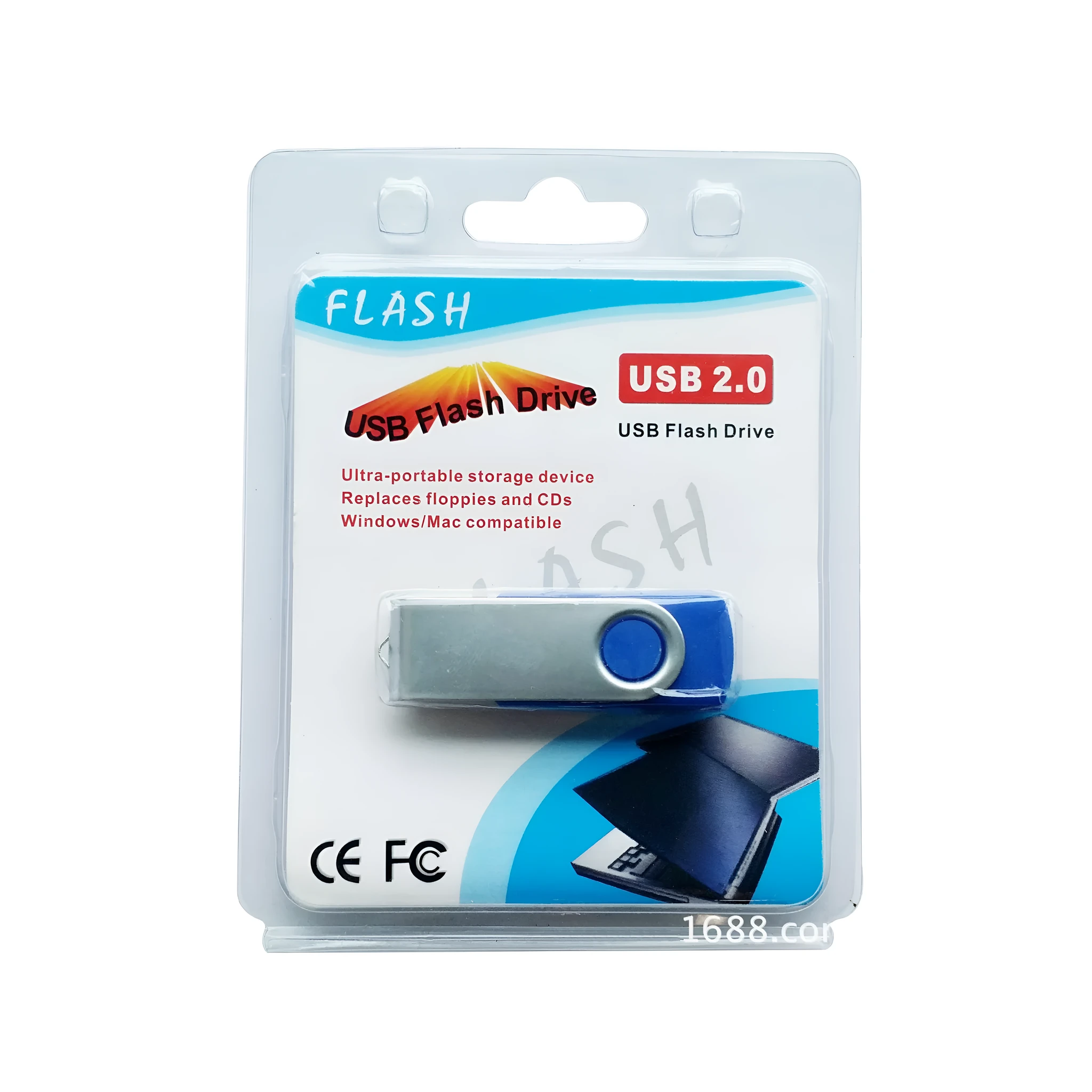 Creative 360 degree rotating USB 3.0 flash drive 64GB with metal loop, polychromatic colour option