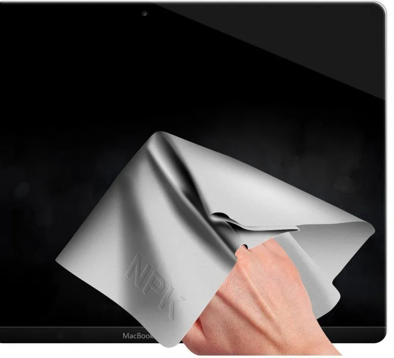 Grey keyboard dust cloth covering a laptop keyboard, universal size for dustproof protection