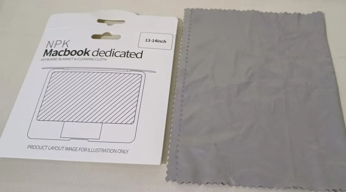 Grey keyboard dust cloth covering a laptop keyboard, universal size for dustproof protection