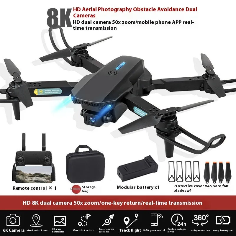 S138 folding UAV drone with obstacle avoidance and aerial photography camera in black carbon fibre design