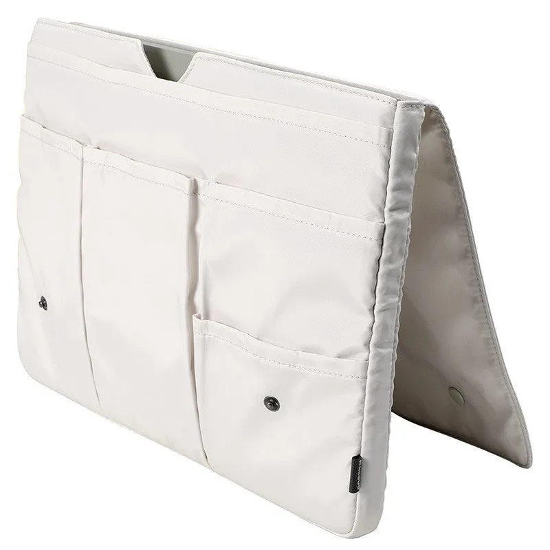 Multi-compartment waterproof anti-collision iPad storage bag compatible with 13 inch laptop, black colour