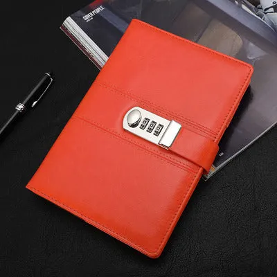 Girls' thickened lockable notebook with 50 sheets and built-in lock in pink colour