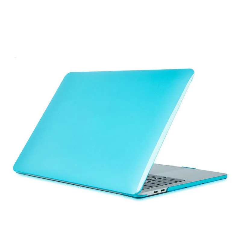 Plastic transparent hard shell case for MacBook Air Pro with see-through logo