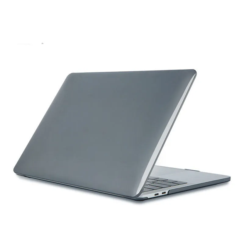 Plastic transparent hard shell case for MacBook Air Pro with see-through logo