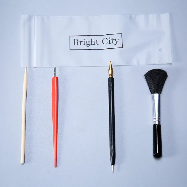 Scraping painting tools set with multiple implements for textured artwork creation