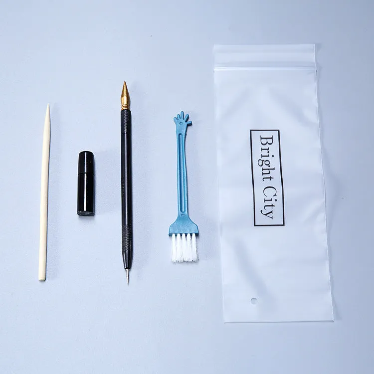 Scraping painting tools set with multiple implements for textured artwork creation