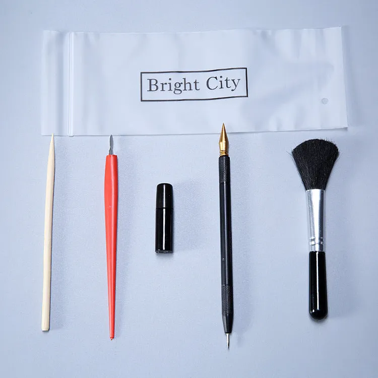 Scraping painting tools set with multiple implements for textured artwork creation