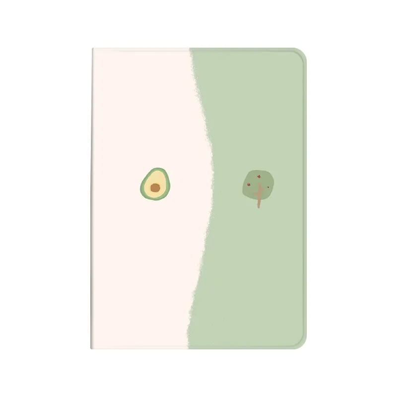 Literary avocado silicone protective case for Apple iPad, cartoon style
