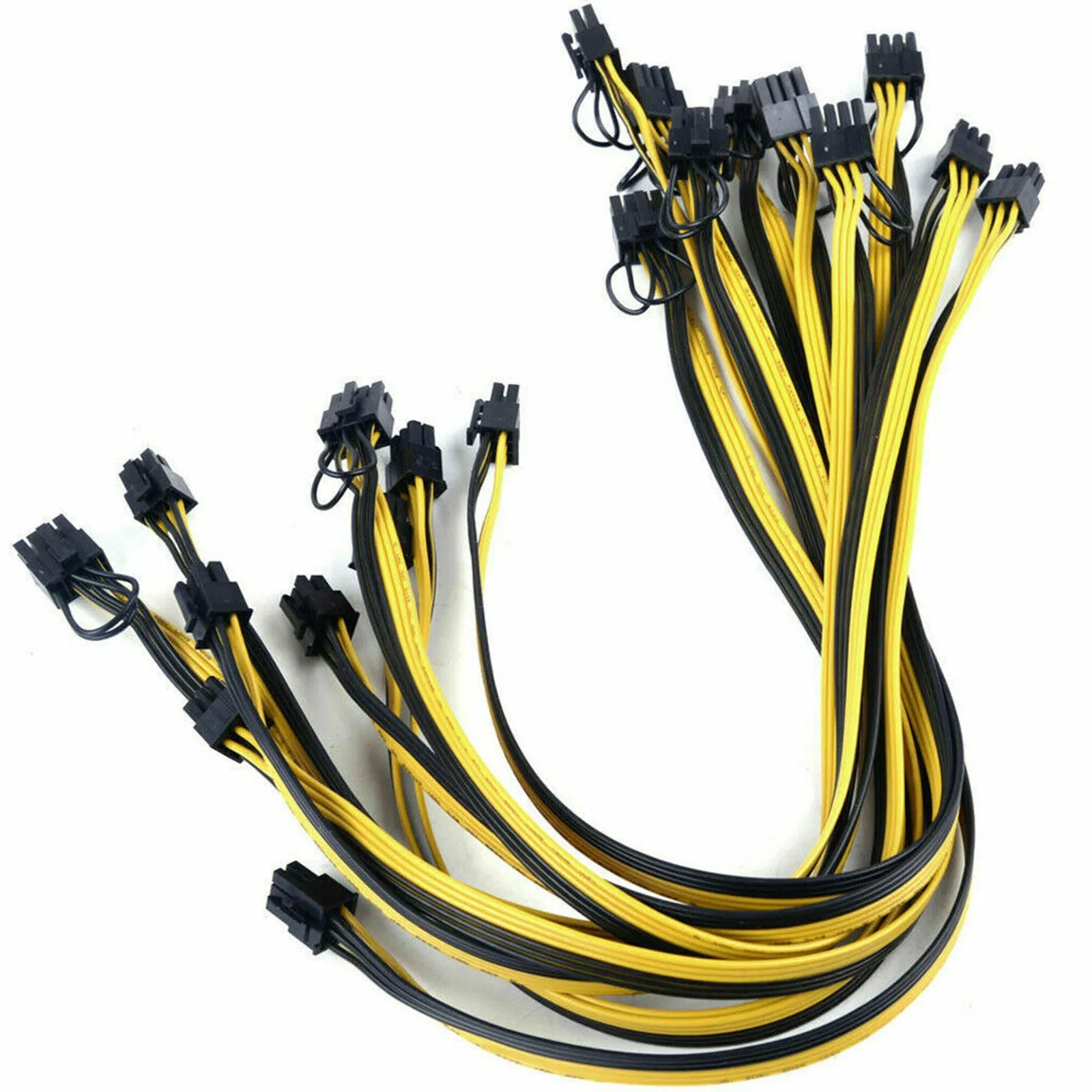 Yellow 70cm 6pin to dual 8pin graphics card power adapter cable