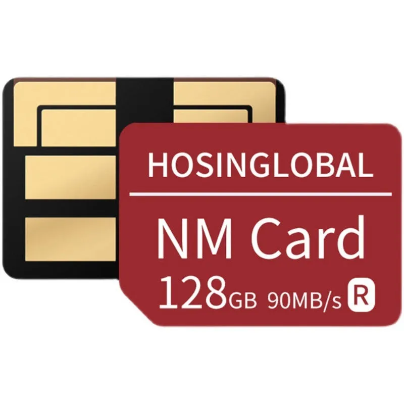 Red Huawei NM memory card 128GB with high speed 90MB/s read write for mobile phone storage