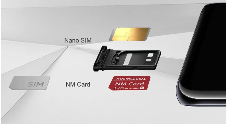 Red Huawei NM memory card 128GB with high speed 90MB/s read write for mobile phone storage