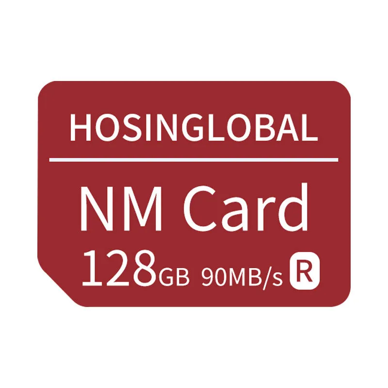 Red Huawei NM memory card 128GB with high speed 90MB/s read write for mobile phone storage