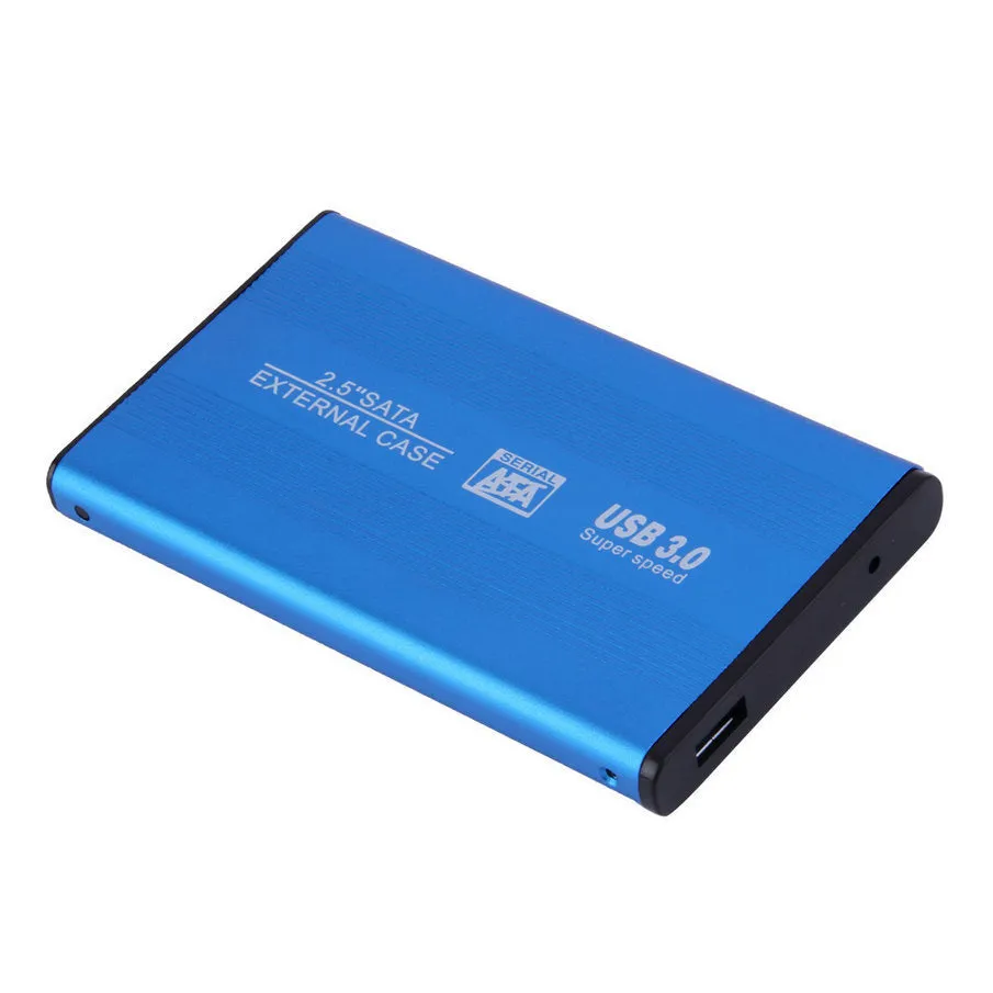 Metal hard disk enclosure with USB 3.0 cable, black, for 2.5 inch SATA drives
