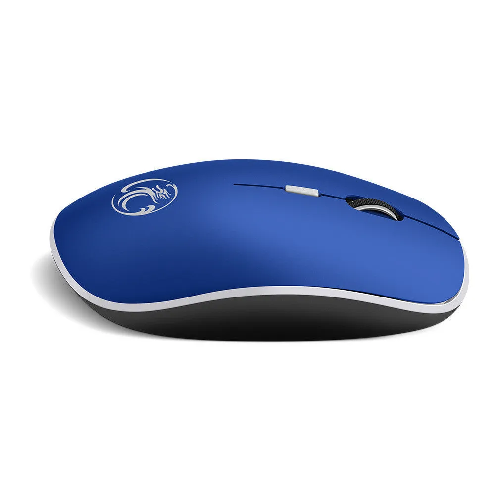 Mute wireless business office mouse, ultra-thin, 2.4GHz, 4 buttons, four-way roller, black