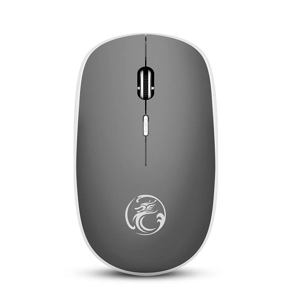 Mute wireless business office mouse, ultra-thin, 2.4GHz, 4 buttons, four-way roller, black