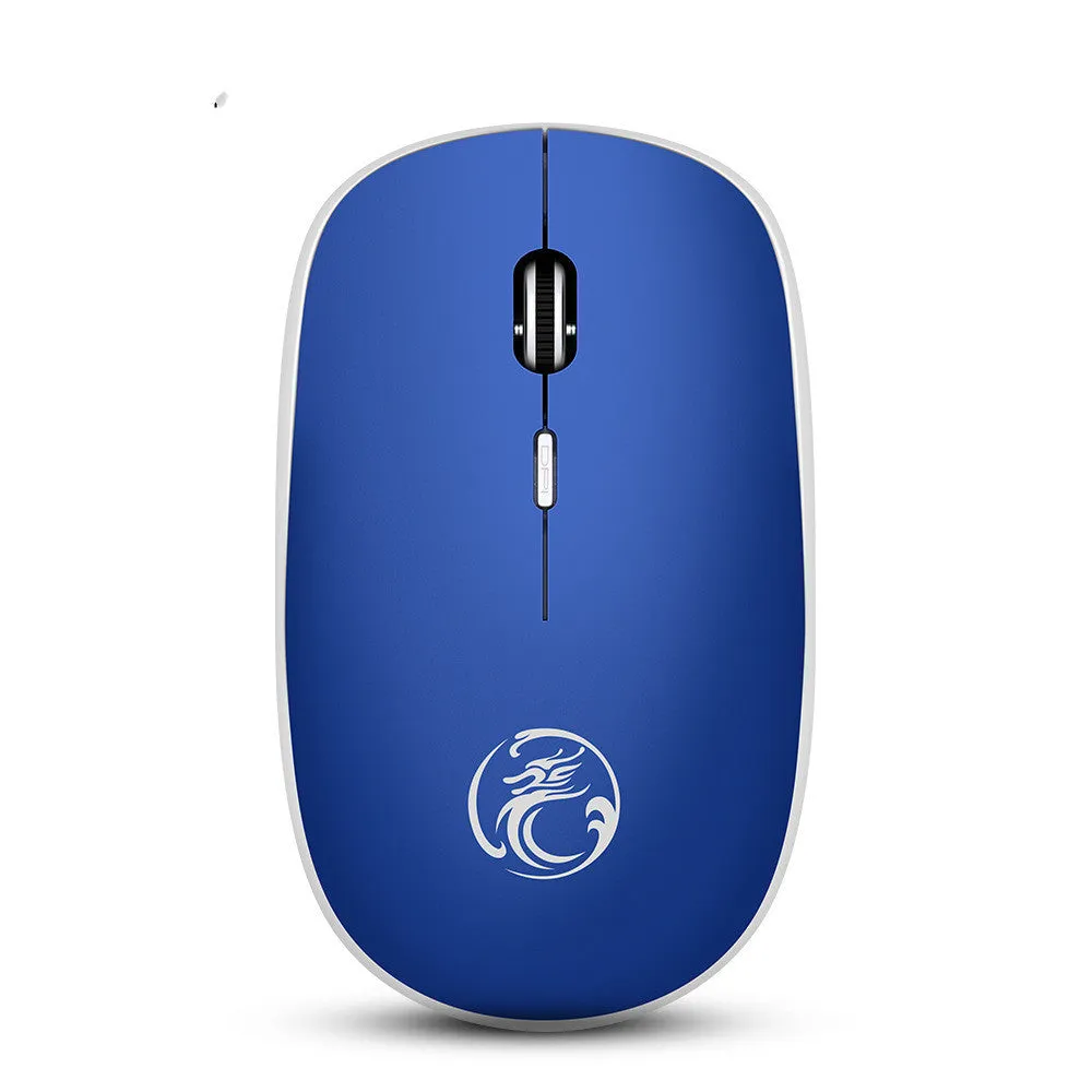 Mute wireless business office mouse, ultra-thin, 2.4GHz, 4 buttons, four-way roller, black
