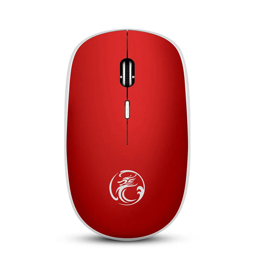 Mute wireless business office mouse, ultra-thin, 2.4GHz, 4 buttons, four-way roller, black