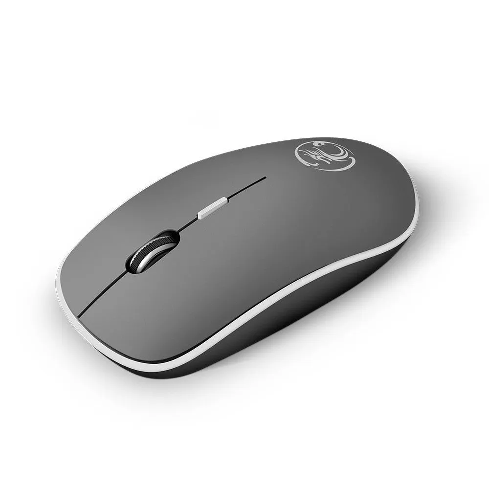 Mute wireless business office mouse, ultra-thin, 2.4GHz, 4 buttons, four-way roller, black