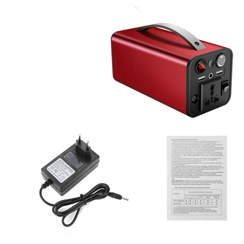 Outdoor storage mobile power supply 45000mAh 180W with AC outlets USB ports LED light in black
