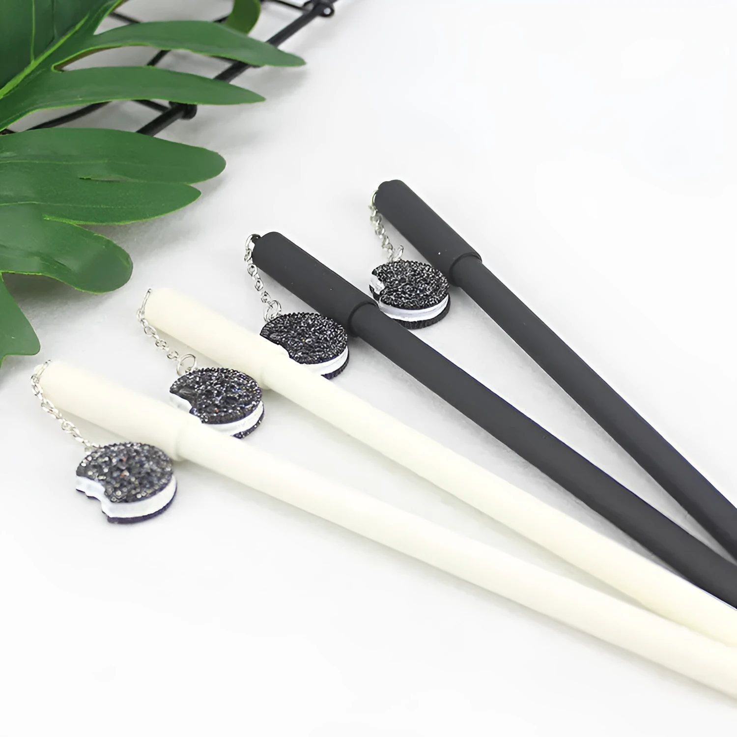 Pendant gel pen from Cookies series with 0.5mm tip and plastic case in black