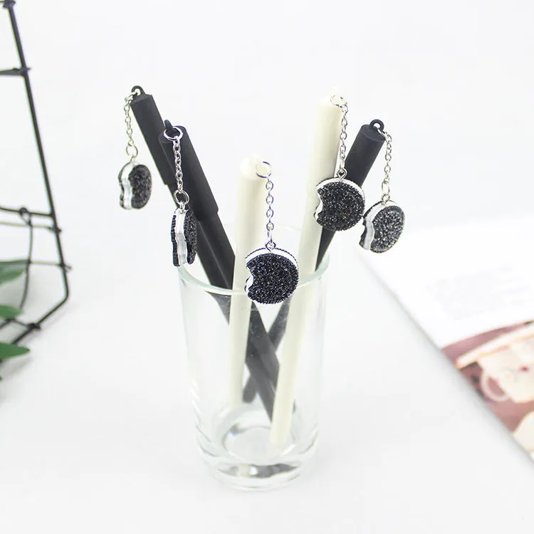 Pendant gel pen from Cookies series with 0.5mm tip and plastic case in black