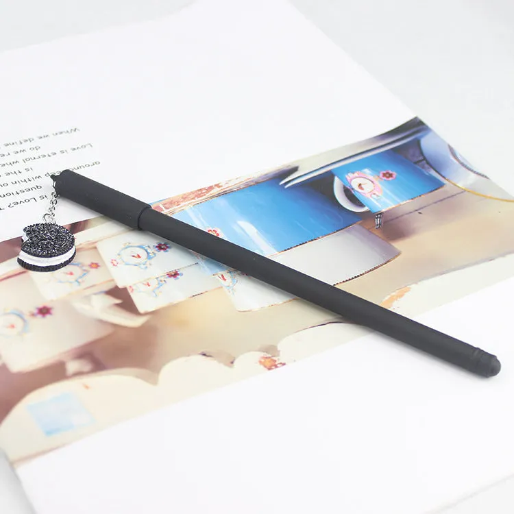 Pendant gel pen from Cookies series with 0.5mm tip and plastic case in black