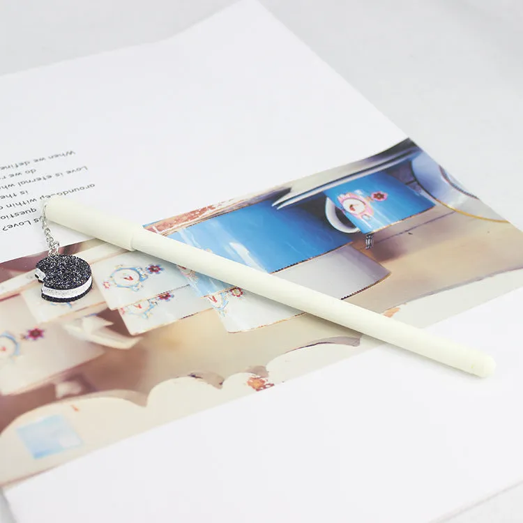 Pendant gel pen from Cookies series with 0.5mm tip and plastic case in black