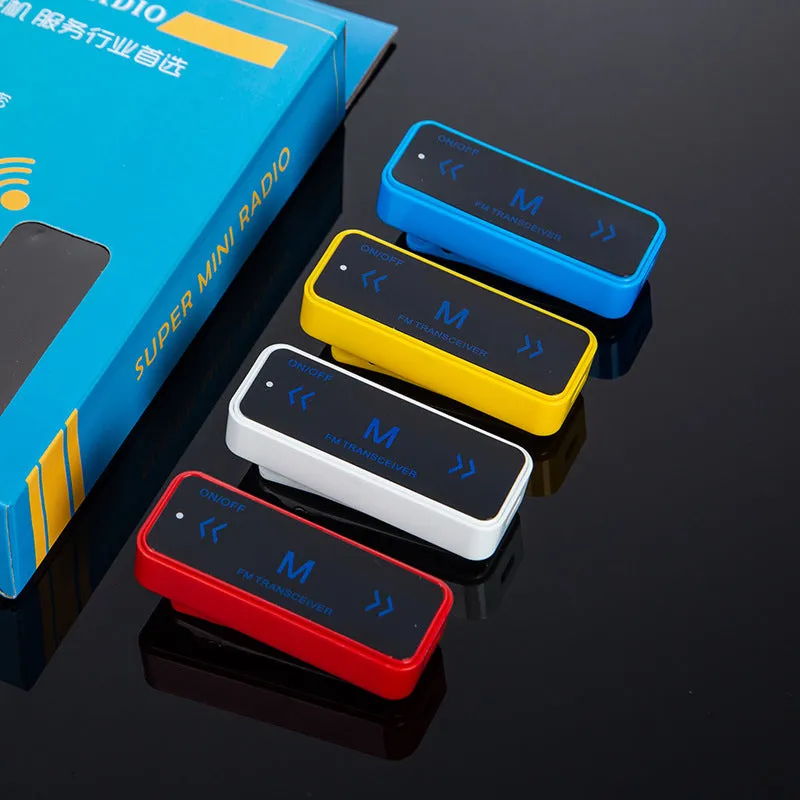 Mini walkie-talkie with ear-hook for hair salon communication in random colour