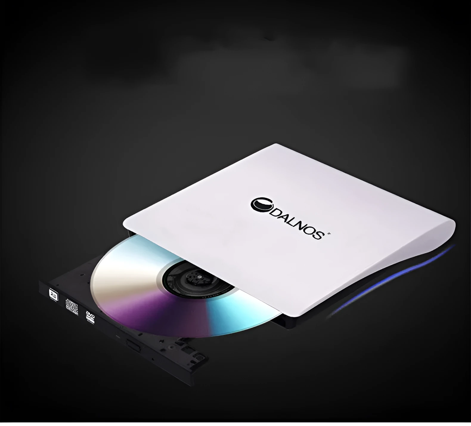 Black external USB DVD burner with tray loading for notebook and desktop use