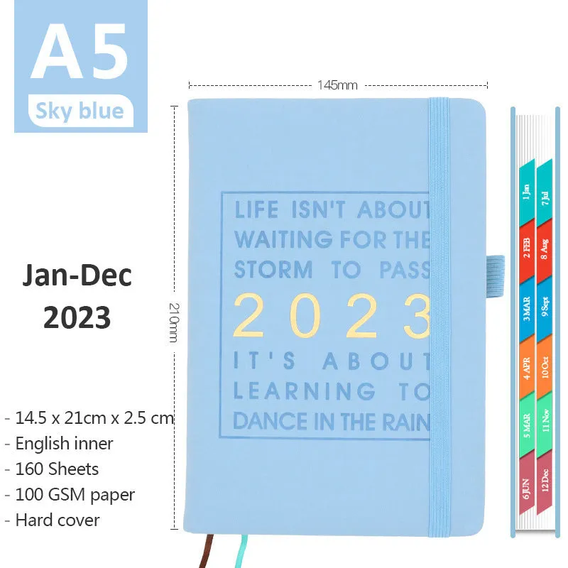 A5 business office notebook with imitation leather cover in multiple colours including black, red, and blue