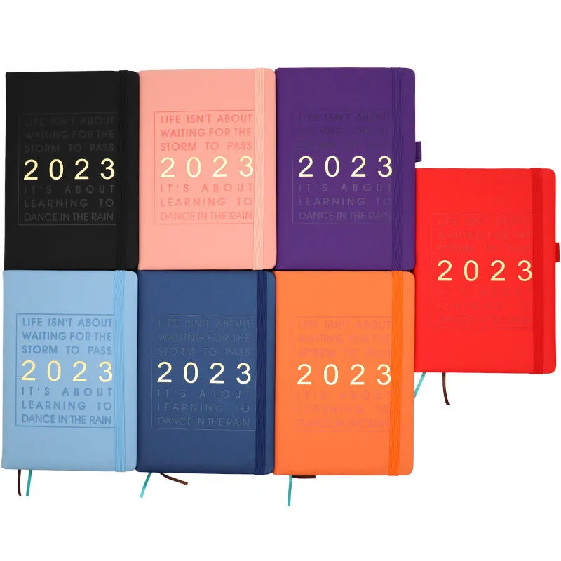 A5 business office notebook with imitation leather cover in multiple colours including black, red, and blue