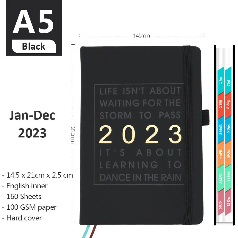 A5 business office notebook with imitation leather cover in multiple colours including black, red, and blue