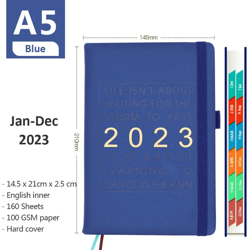 A5 business office notebook with imitation leather cover in multiple colours including black, red, and blue
