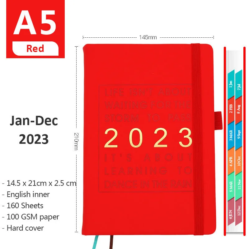 A5 business office notebook with imitation leather cover in multiple colours including black, red, and blue