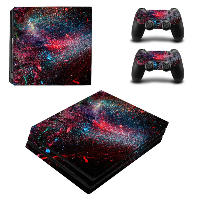 PS4 Pro game console sticker in white colour showing PVC material with ventilating grooves