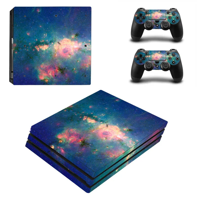PS4 Pro game console sticker in white colour showing PVC material with ventilating grooves