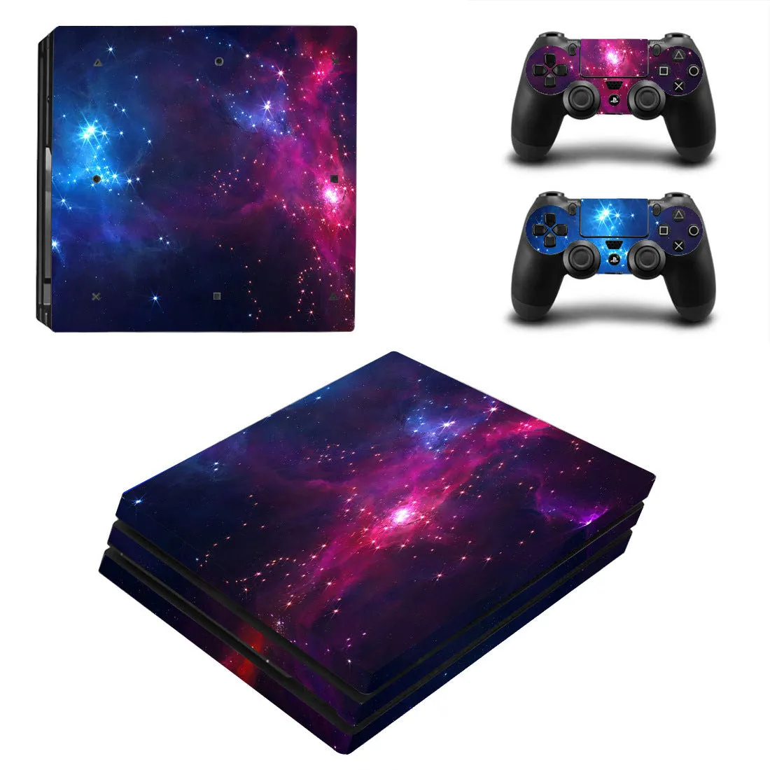 PS4 Pro game console sticker in white colour showing PVC material with ventilating grooves