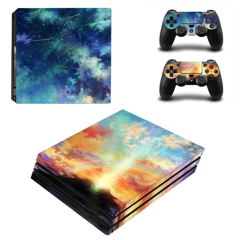 PS4 Pro game console sticker in white colour showing PVC material with ventilating grooves