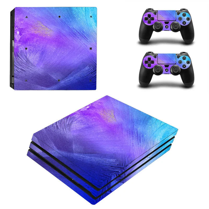 PS4 Pro game console sticker in white colour showing PVC material with ventilating grooves