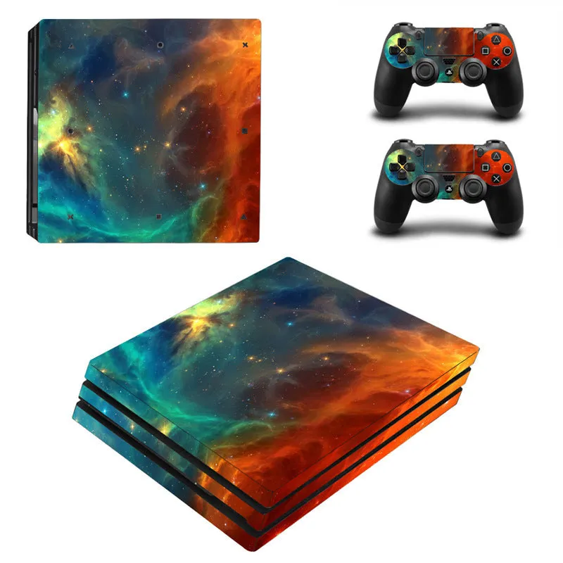 PS4 Pro game console sticker in white colour showing PVC material with ventilating grooves