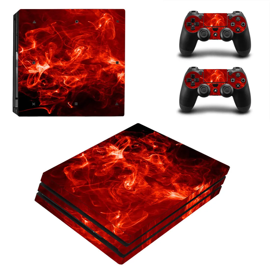 PS4 Pro game console sticker in white colour showing PVC material with ventilating grooves