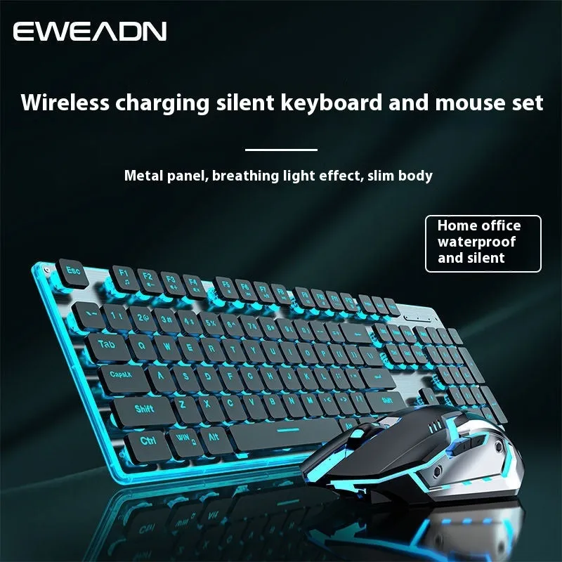 Wireless mute Bluetooth keyboard in pink or white on a desk next to a phone.