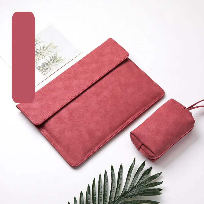 Imitation leather Microsoft Surface laptop sleeve case in fine micro velvet haze blue colour