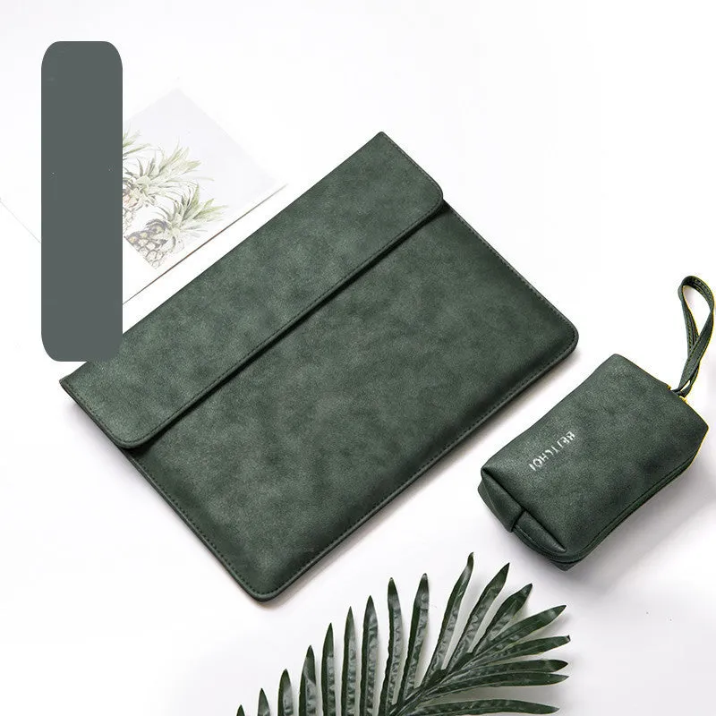 Imitation leather Microsoft Surface laptop sleeve case in fine micro velvet haze blue colour