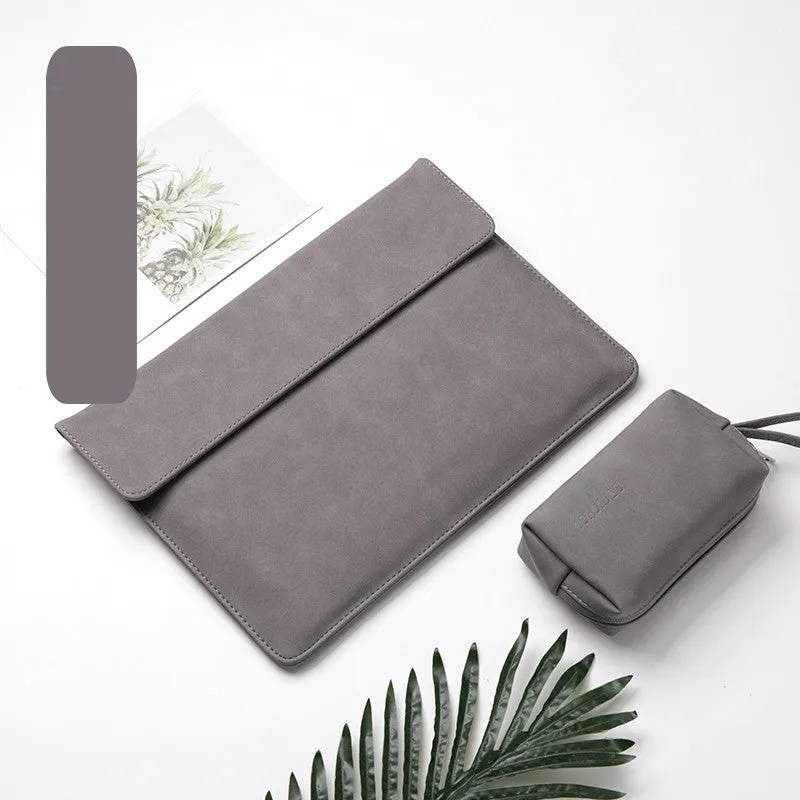 Imitation leather Microsoft Surface laptop sleeve case in fine micro velvet haze blue colour