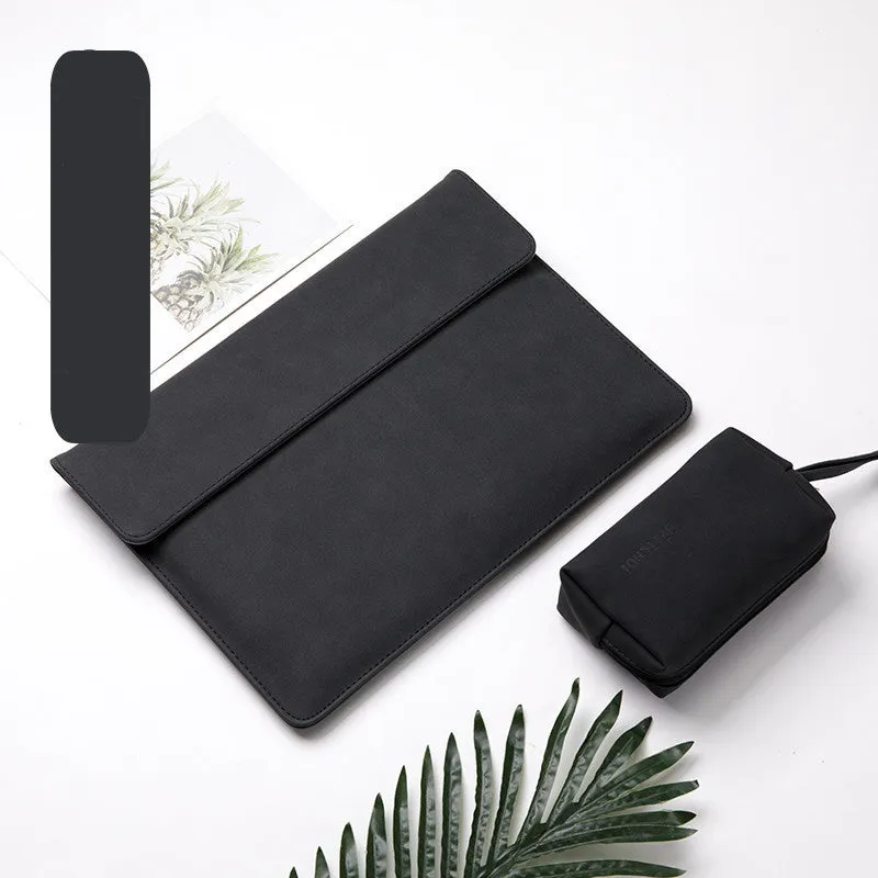 Imitation leather Microsoft Surface laptop sleeve case in fine micro velvet haze blue colour