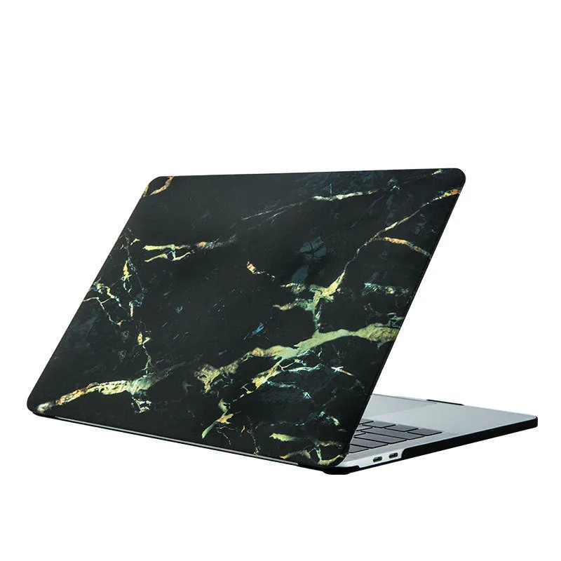 Frosted painted marble protective shell for MacBook Air and Pro models, plastic silicone cover in marble pattern