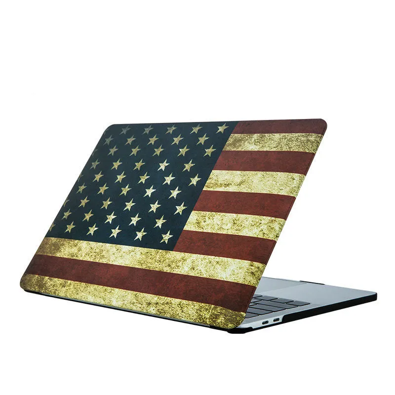 Frosted painted marble protective shell for MacBook Air and Pro models, plastic silicone cover in marble pattern