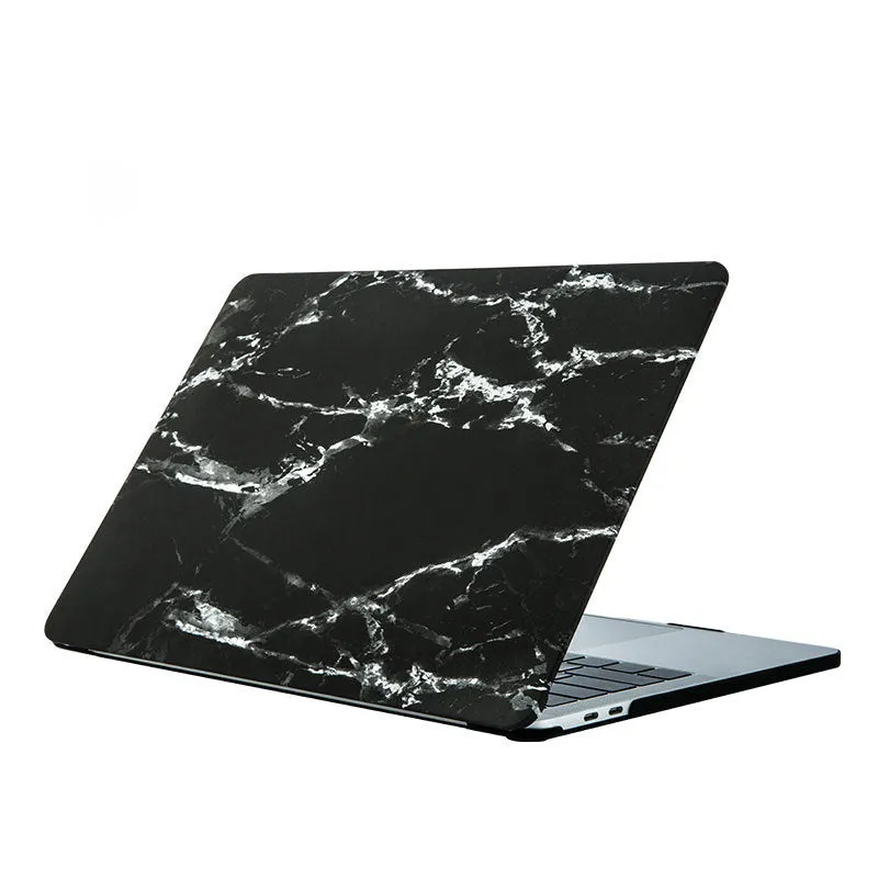 Frosted painted marble protective shell for MacBook Air and Pro models, plastic silicone cover in marble pattern